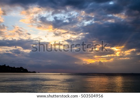 tropical sunset on thai island