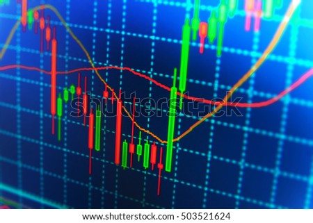 Conceptual view of the foreign exchange market. Business analysis diagram. Shallow DOF. Market trading screen. Background stock chart. Blue screen of finance data. 
