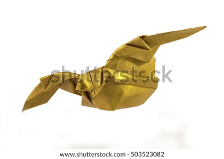 origami bird on white background

