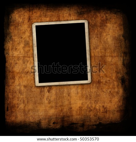Blank photo frame on wall