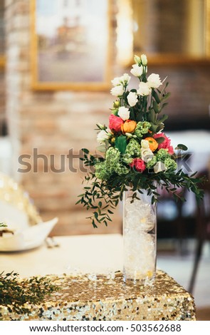 Wedding flowers in a vase