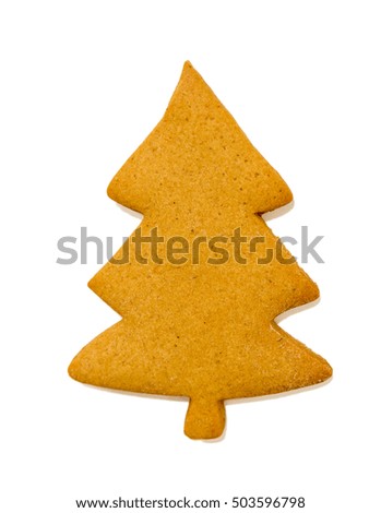 Gingerbread Christmas tree isolated on white background