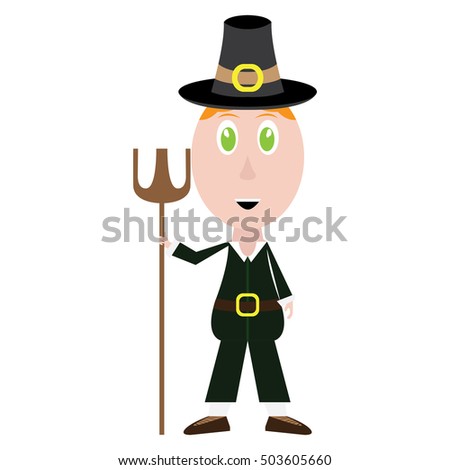 Isolated man with traditional clothes for thanksgiving day, Vector illustration