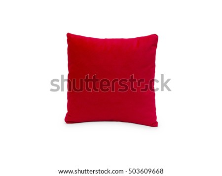 Red Pillow isolated on White Background. Royalty-Free Stock Photo #503609668