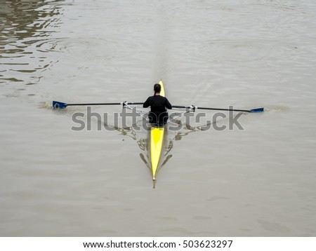 practicing canoeing