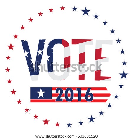 Isolated election day label on a white background, Vector illustration