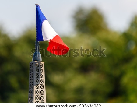 France Flag Close Up On Sunny Day