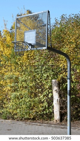 Basketball hoop made of metal outdoors