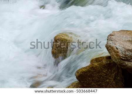 water on rocks  near Krimml wasserfall in Austria
