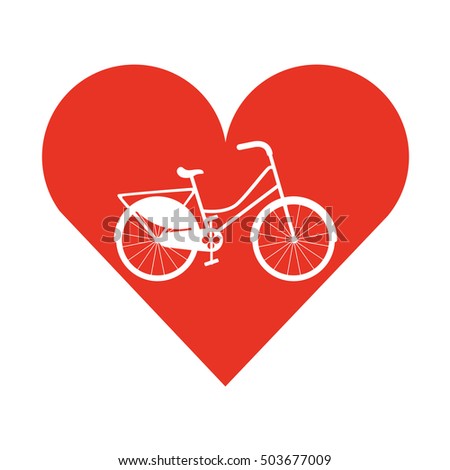 bicycle vehicle style with heart isolated icon vector illustration design