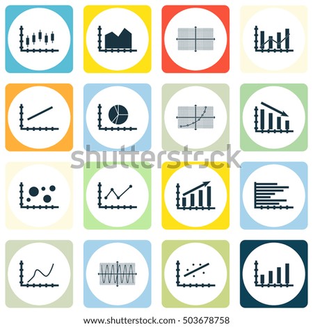 Set Of Graphs, Diagrams And Statistics Icons. Premium Quality Symbol Collection. Icons Can Be Used For Web, App And UI Design. Vector Illustration, EPS10.