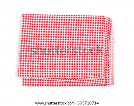 Breakfast fabric texture on white background.