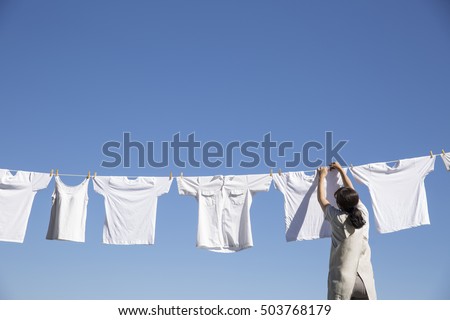 Dried laundry Royalty-Free Stock Photo #503768179