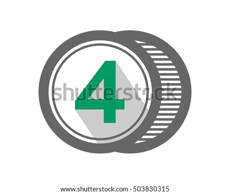 four number initial numeric icon image vector icon