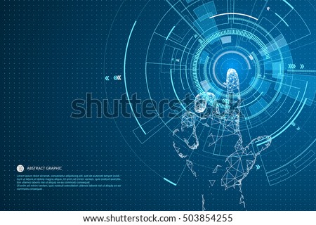 Touch the future,Interface technology, the future of user experience. Royalty-Free Stock Photo #503854255