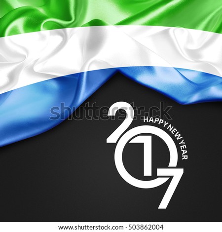 Sierra Leone Happy New year 2017 Abstract Flag background