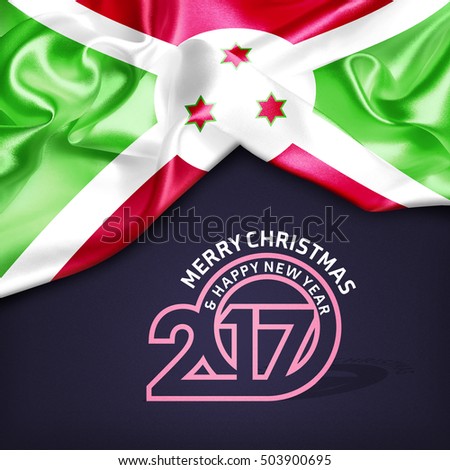 Merry Christmas and Happy new year 2017 Burundi creative fabric background