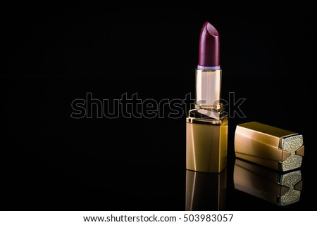Lipstick on a black background
