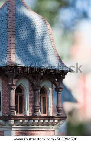 Castle roof in model.