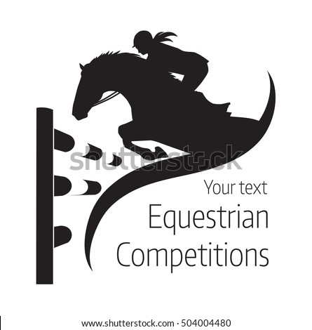 Equestrian competitions - vector illustration of horse - logo