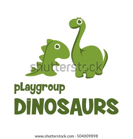Cute dinosaurs logo template for kids
