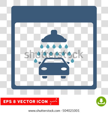 Vector Automobile Shower Calendar Page EPS vector icon. Illustration style is flat iconic bicolor cyan and blue symbol on a transparent background.