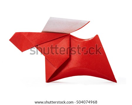 Origami paper red deer