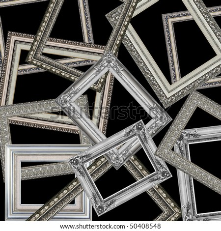 set of silver picture frames with a decorative pattern