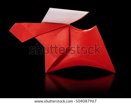 Origami paper red deer