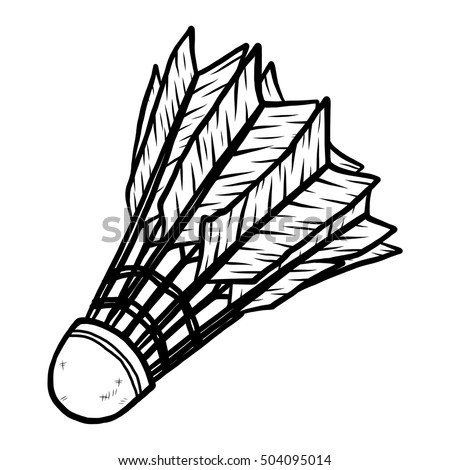 badminton shuttlecock / cartoon vector and illustration, black and white, hand drawn, sketch style, isolated on white background.