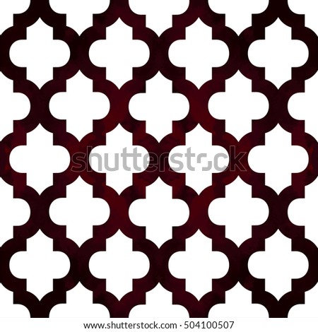 Abstract geometric seamless pattern. Trendy textile or interior wallpaper repeatable texture. Tony white and burgundy "marsala" color shades. Waves shapes background.