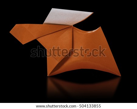 Origami paper brown deer