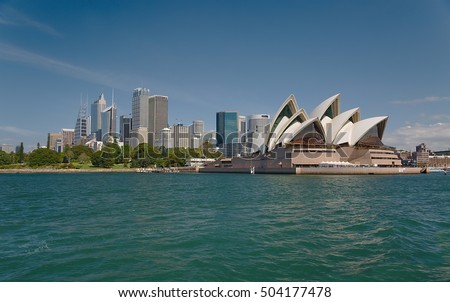 Sydney skyline viewed from the harbor