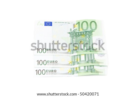 Euro banknotes isolated on a white background