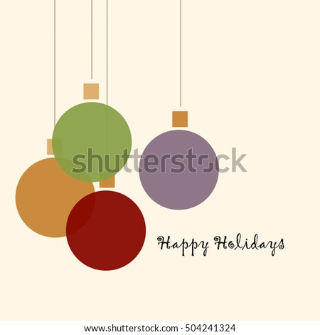 Hanging Holiday Ornaments - Happy Holidays