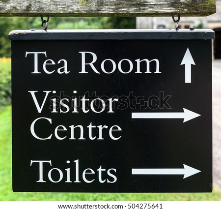 Visitor amenities hanging sign