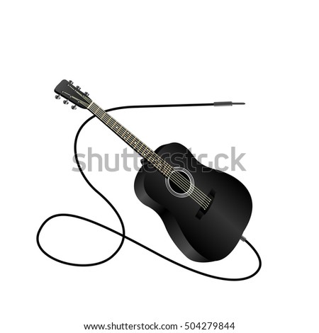 Isolated guitar on a white background, Vector illustration