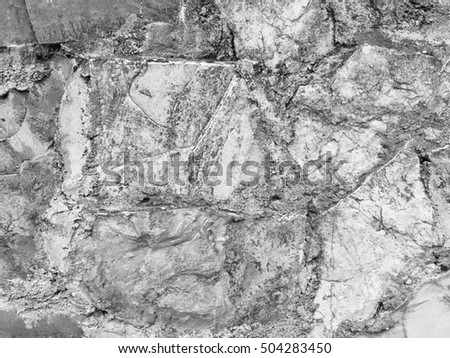 Old stone slab floor wall design background texture.