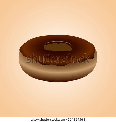 Isolated doughnut on a colored backgrond, Fast food vector illustration