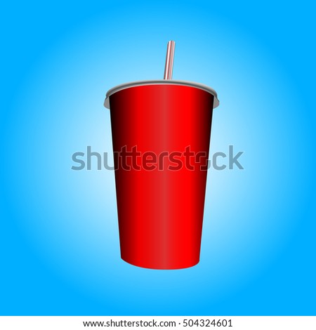 Isolated plastic cup with a soda, Fast food vector illustration