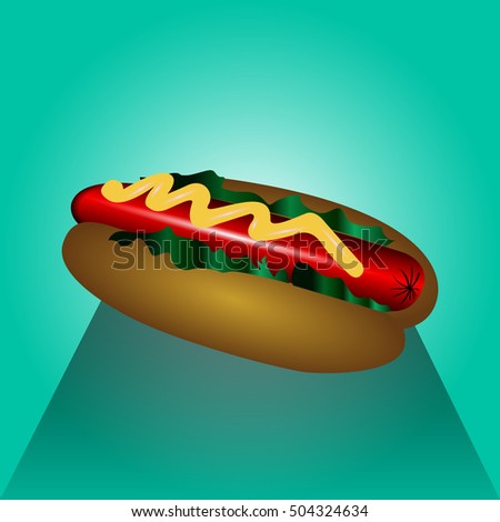 Isolated hot dog, Fast food vector illustration