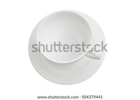 close up of a white cup on white background
