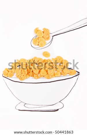 corn-flakes in the plate