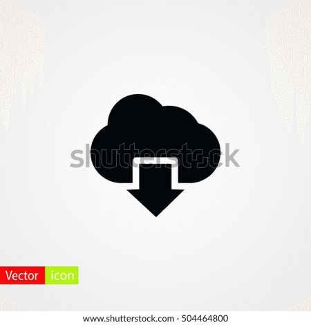 cloud sign icon, download, flat design best vector icon