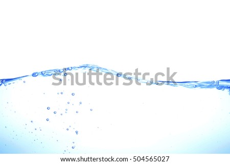 Clear water waves. Water wave isolated on white background Royalty-Free Stock Photo #504565027