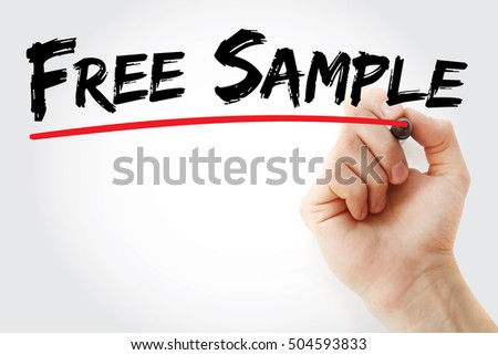 Hand writing Free sample with marker, concept background