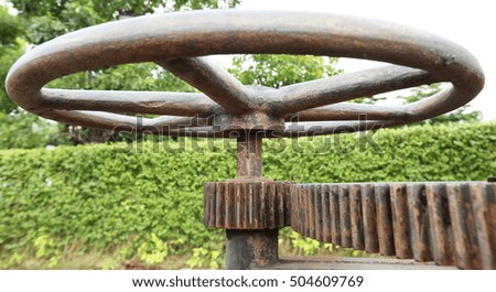 Gear wheel of water gate,rusty gear