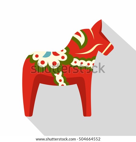 Toy horse icon. Flat illustration of toy horse icon for web