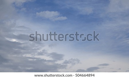 view of blue sky, landscape with clouds