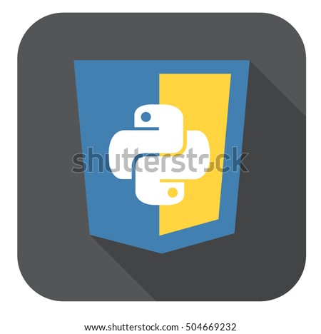 Vector illustration of blue and yellow shield with html five badge, isolated web site development icon on white background. Minimalist colourful icon.